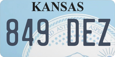 KS license plate 849DEZ
