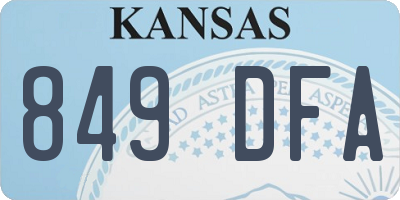 KS license plate 849DFA