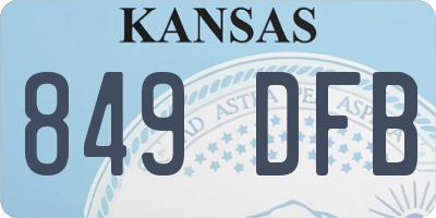 KS license plate 849DFB