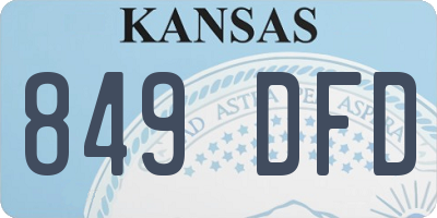 KS license plate 849DFD