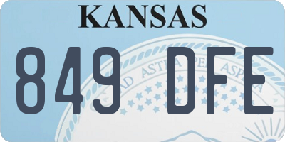 KS license plate 849DFE