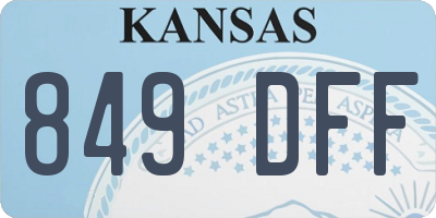 KS license plate 849DFF