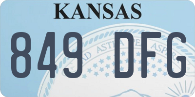 KS license plate 849DFG
