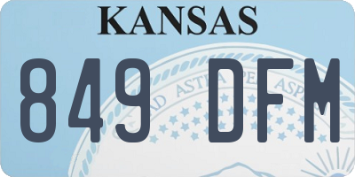 KS license plate 849DFM