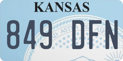 KS license plate 849DFN