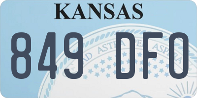 KS license plate 849DFO