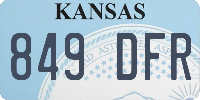 KS license plate 849DFR
