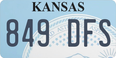 KS license plate 849DFS
