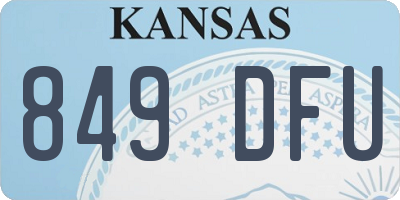 KS license plate 849DFU