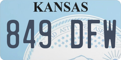 KS license plate 849DFW