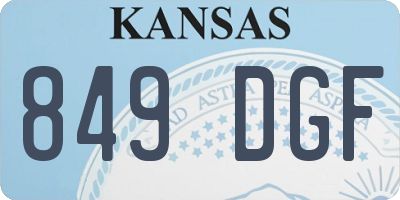 KS license plate 849DGF