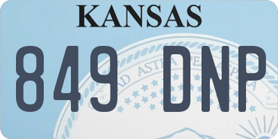 KS license plate 849DNP