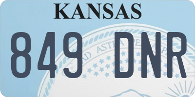 KS license plate 849DNR