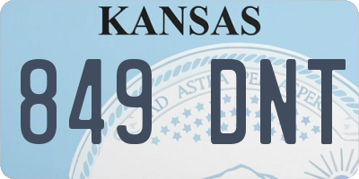 KS license plate 849DNT