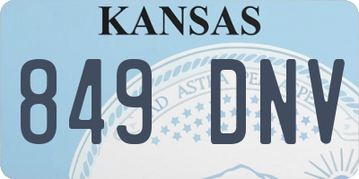 KS license plate 849DNV