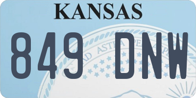 KS license plate 849DNW