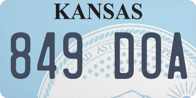 KS license plate 849DOA
