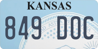 KS license plate 849DOC