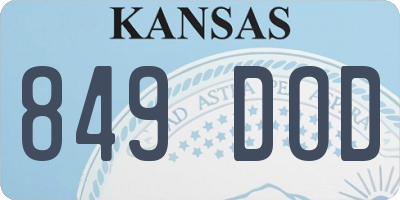 KS license plate 849DOD