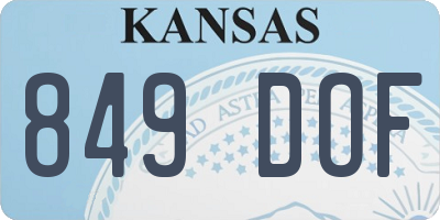 KS license plate 849DOF