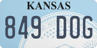 KS license plate 849DOG