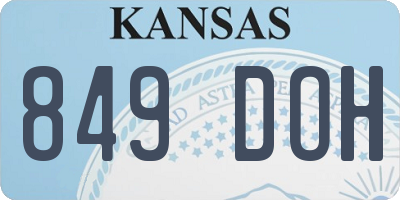 KS license plate 849DOH