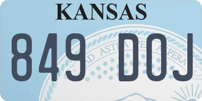 KS license plate 849DOJ