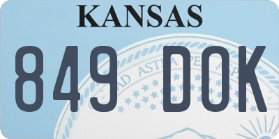 KS license plate 849DOK