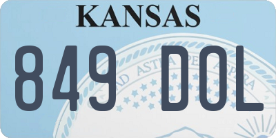 KS license plate 849DOL