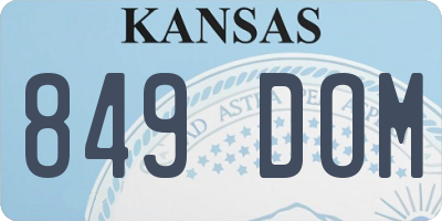 KS license plate 849DOM