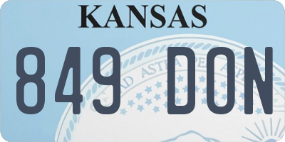 KS license plate 849DON