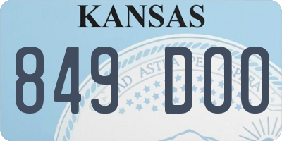 KS license plate 849DOO
