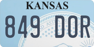 KS license plate 849DOR