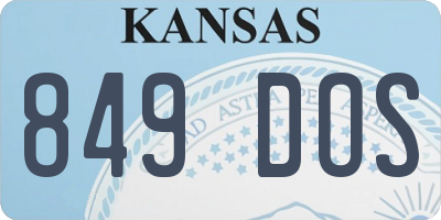KS license plate 849DOS