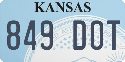 KS license plate 849DOT