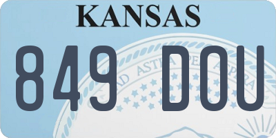 KS license plate 849DOU