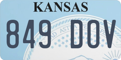 KS license plate 849DOV