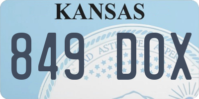 KS license plate 849DOX