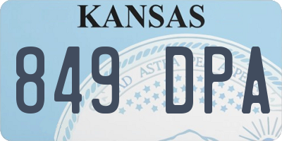 KS license plate 849DPA
