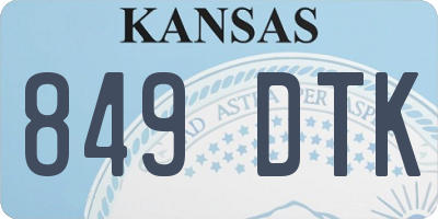 KS license plate 849DTK