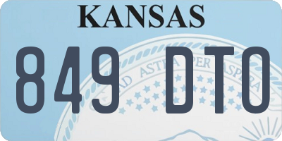 KS license plate 849DTO