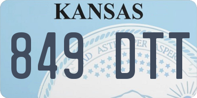 KS license plate 849DTT