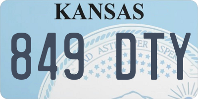 KS license plate 849DTY