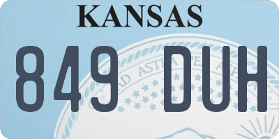 KS license plate 849DUH