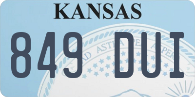 KS license plate 849DUI