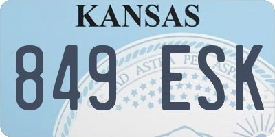 KS license plate 849ESK