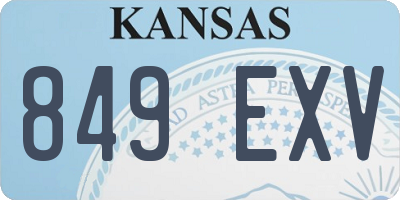 KS license plate 849EXV
