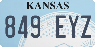 KS license plate 849EYZ