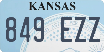 KS license plate 849EZZ