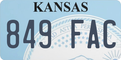 KS license plate 849FAC